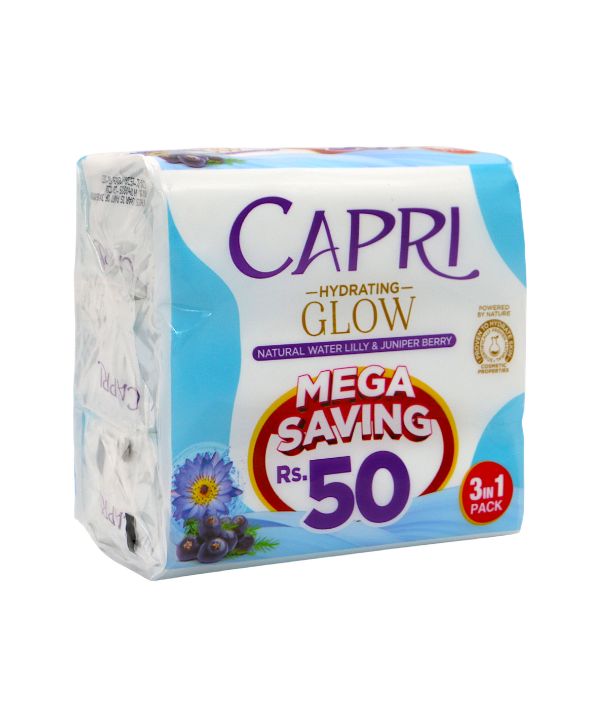 capri soap hydrating glow natural water lilly juniper berry 3in1 150g