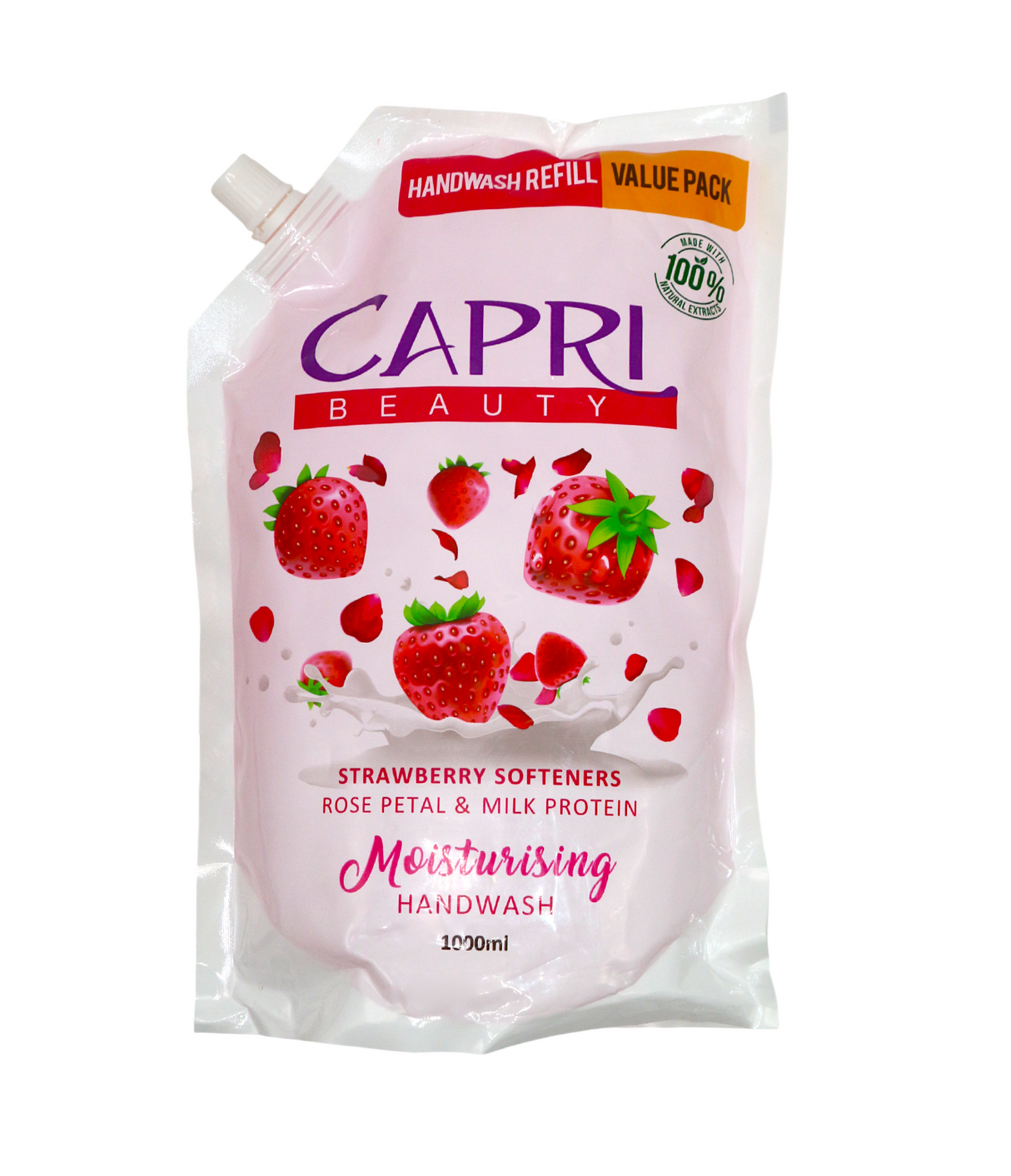 capri hand wash strawberry moisturizing 1l