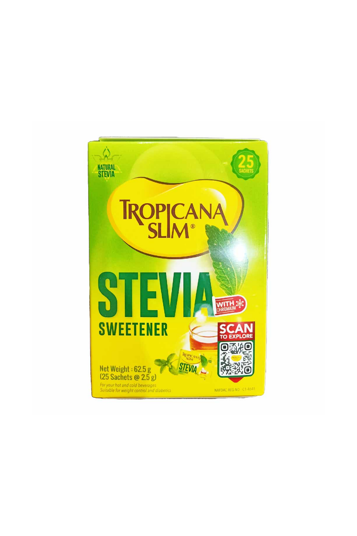 tropicana slim sweetener stevia 25pc 62.5g indonesia
