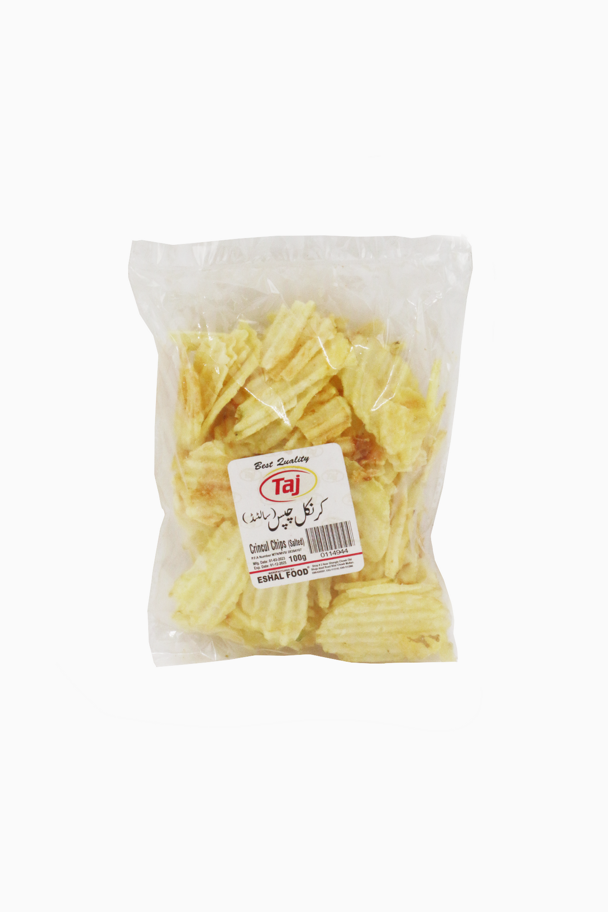 taj crinkle salted chips 100g