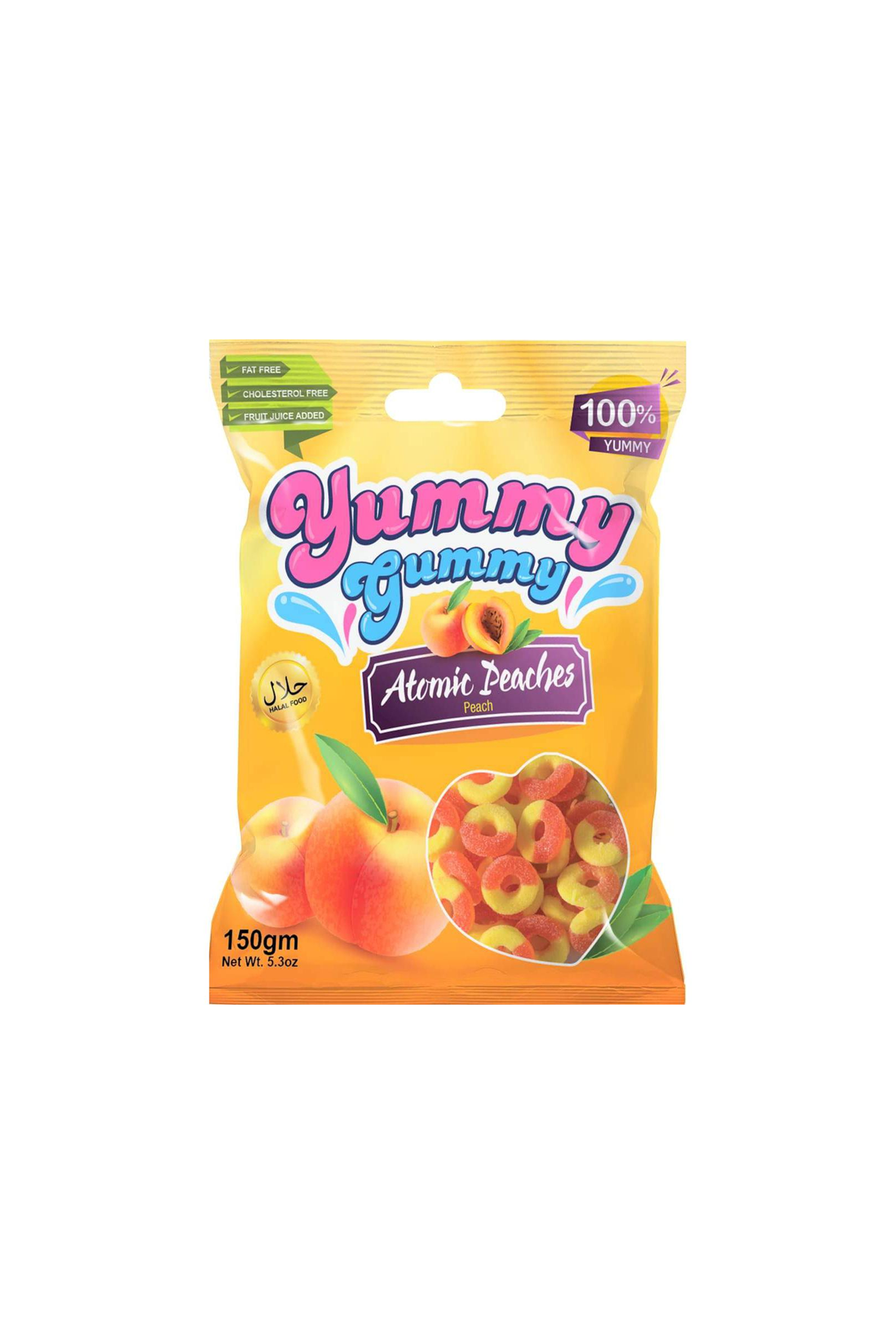 yummy gummy jelly atomic peaches 150g