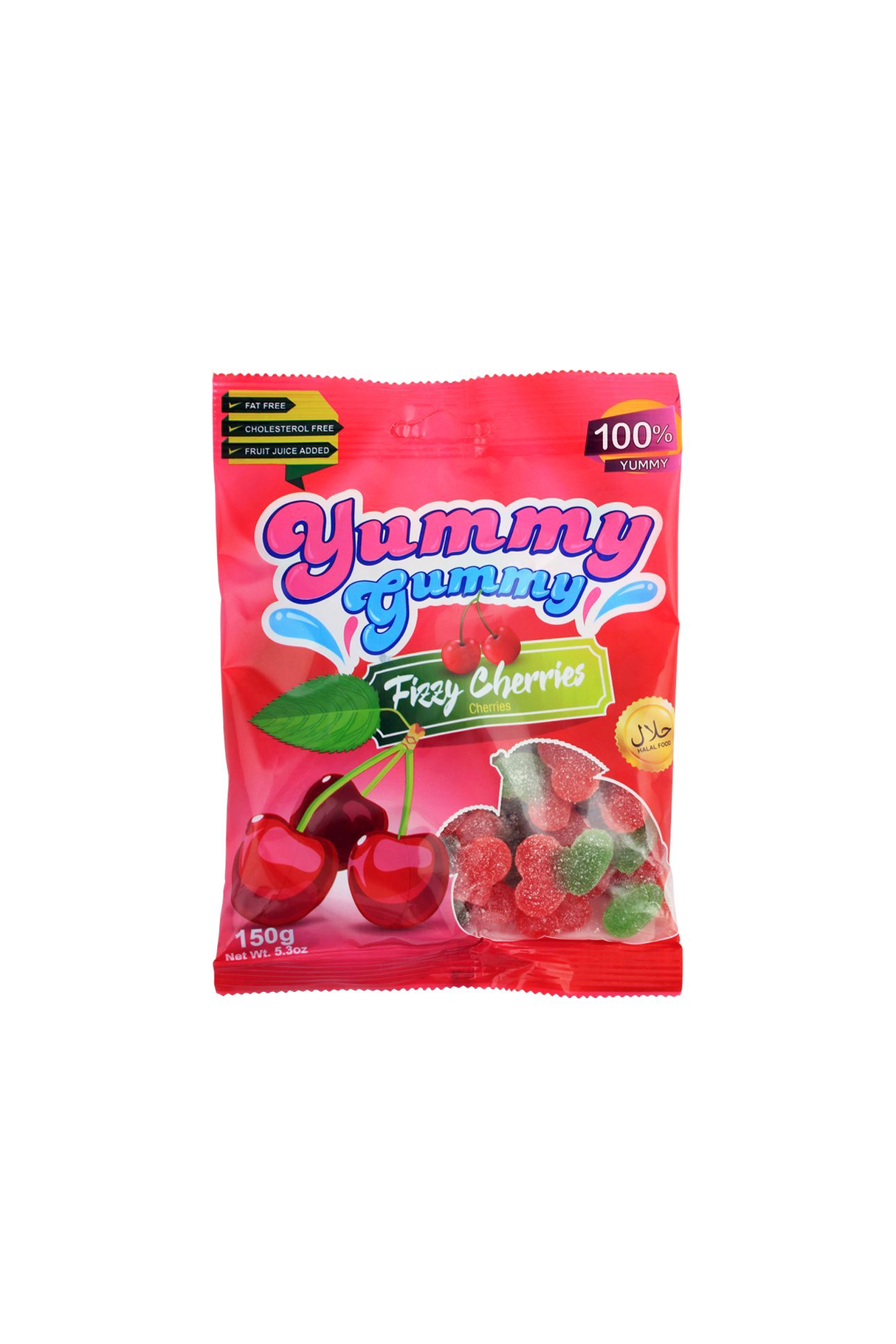 yummy gummy jelly fizzy cherries 150g