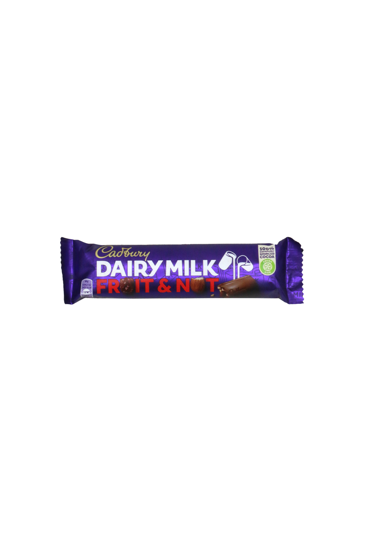 cadbury chocolate dairy milk fruit & nut 49g