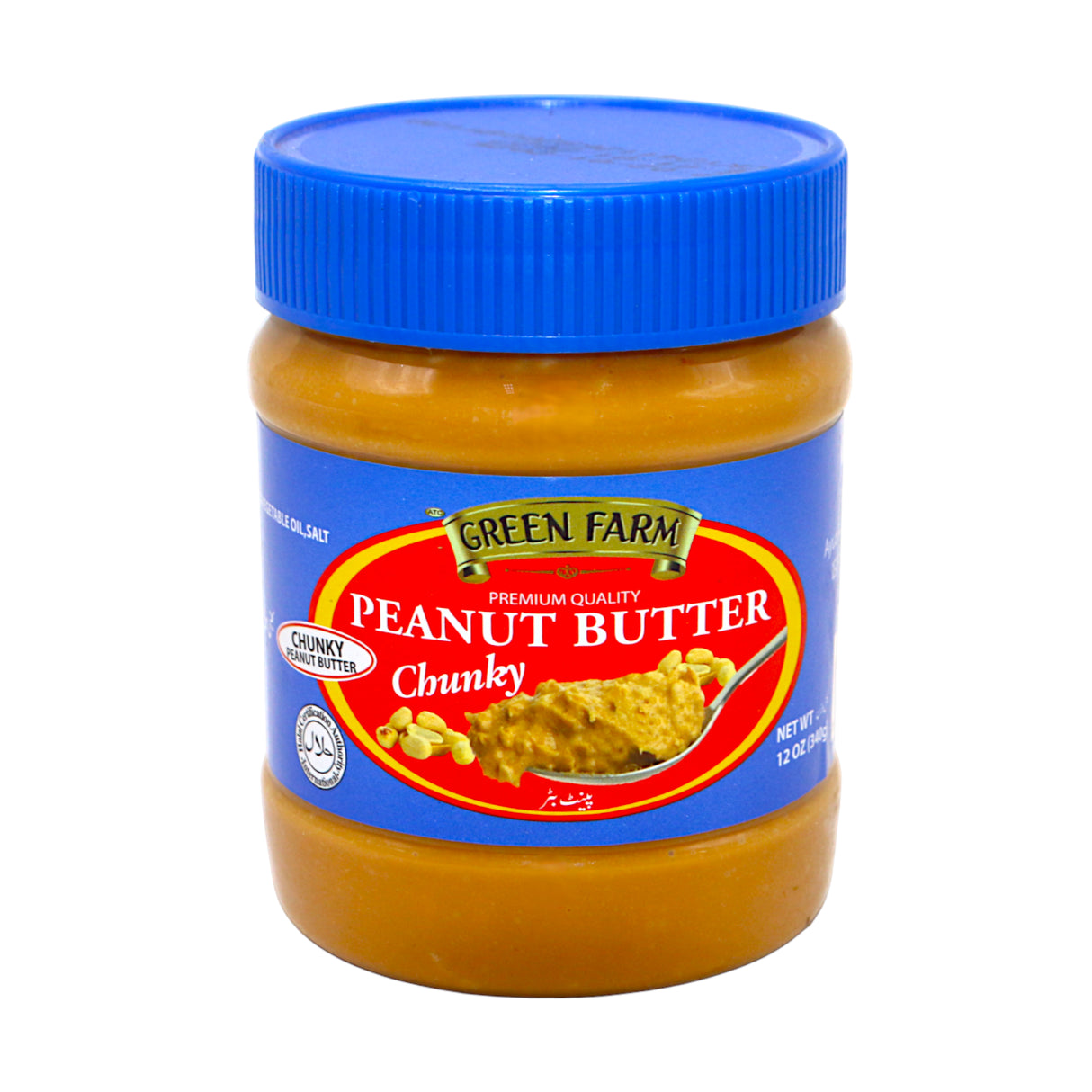 green farm peanut butter chunky 340g