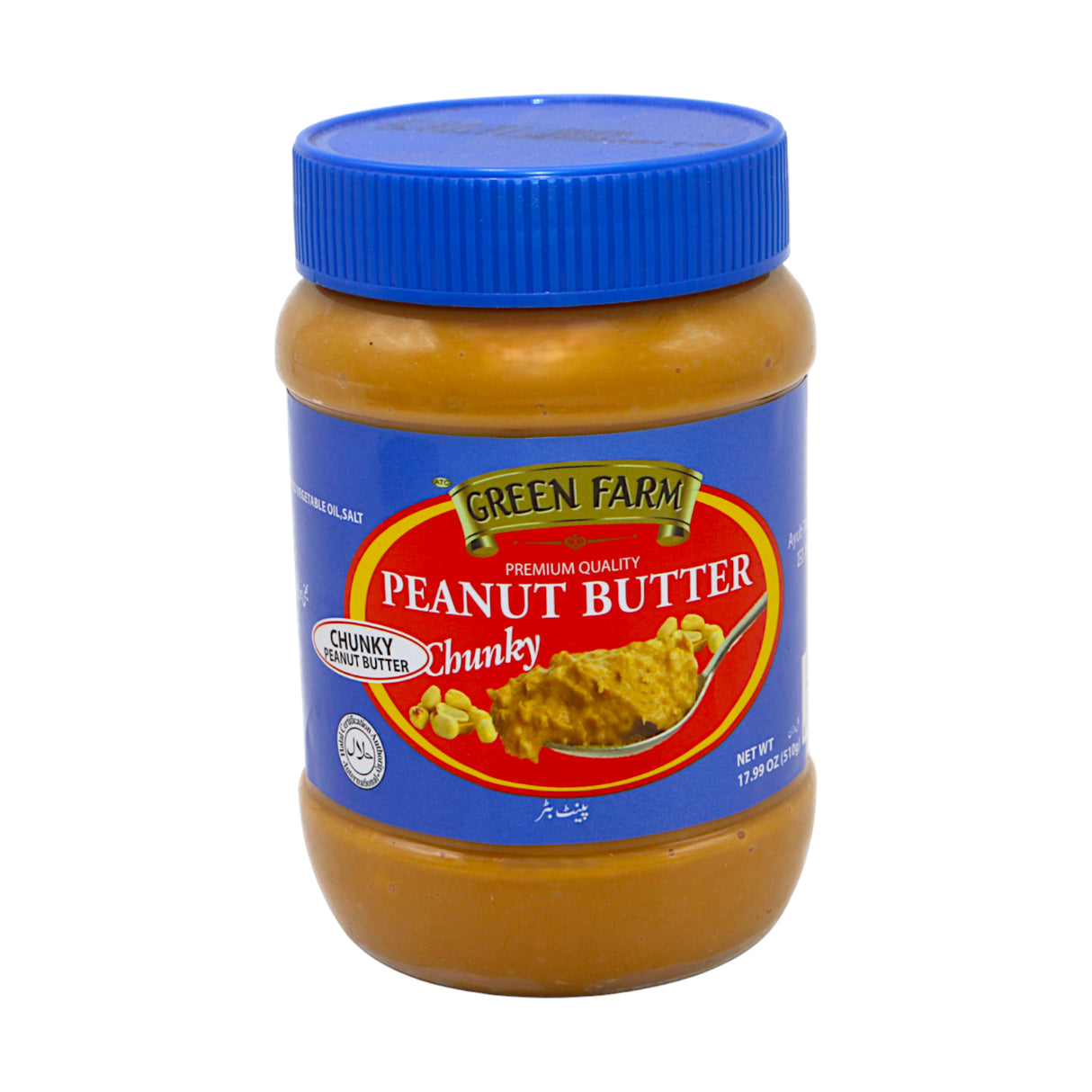 green farm peanut butter chunky 510g