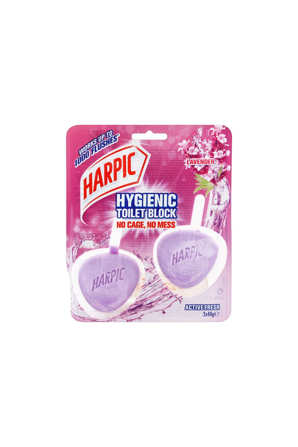 harpic hygienic toilet block lavender 2pc 80g