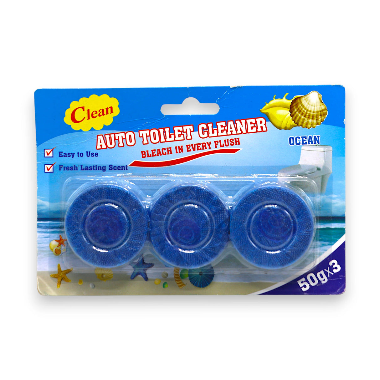 clean toilet cleaner blocks ocean 3pc 150g