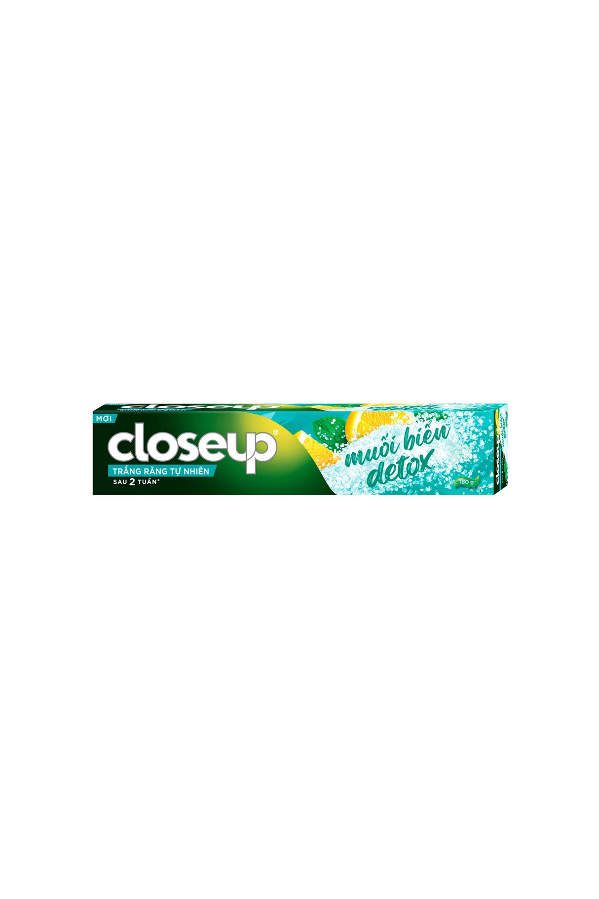 closeup tooth paste power white sea salt 180g
