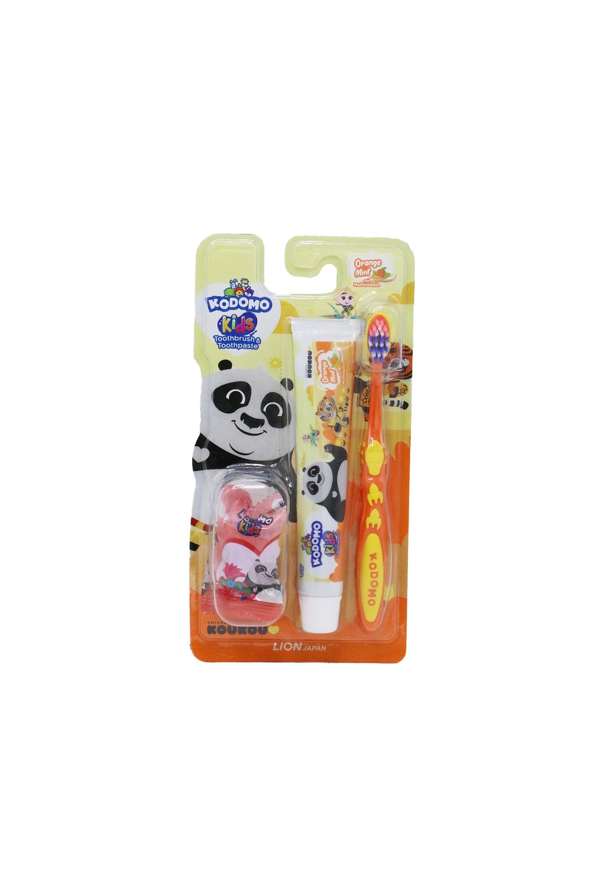 kodomo kids tooth brush & paste orange mint