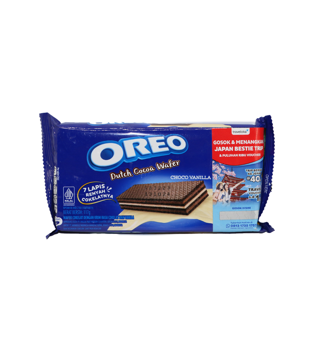 oreo dutch cocoa wafer choco vanilla 117g