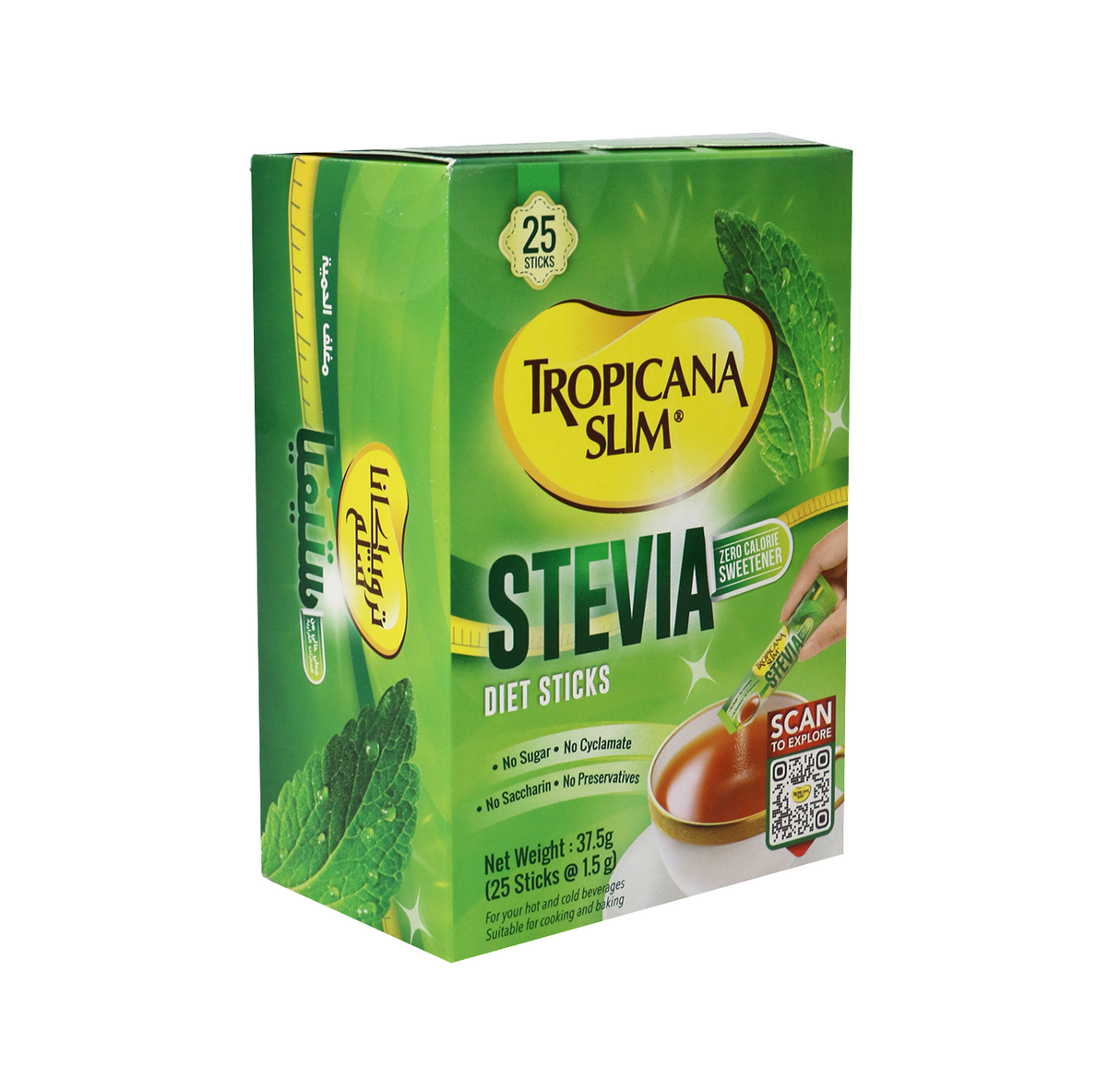 tropicana slim stevia diet sweetener 25sticks 37.5g