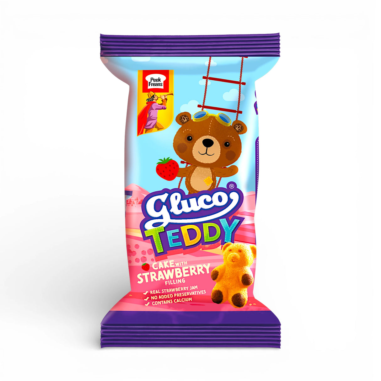 peek freans cake gluco teddy strawberry 40rs
