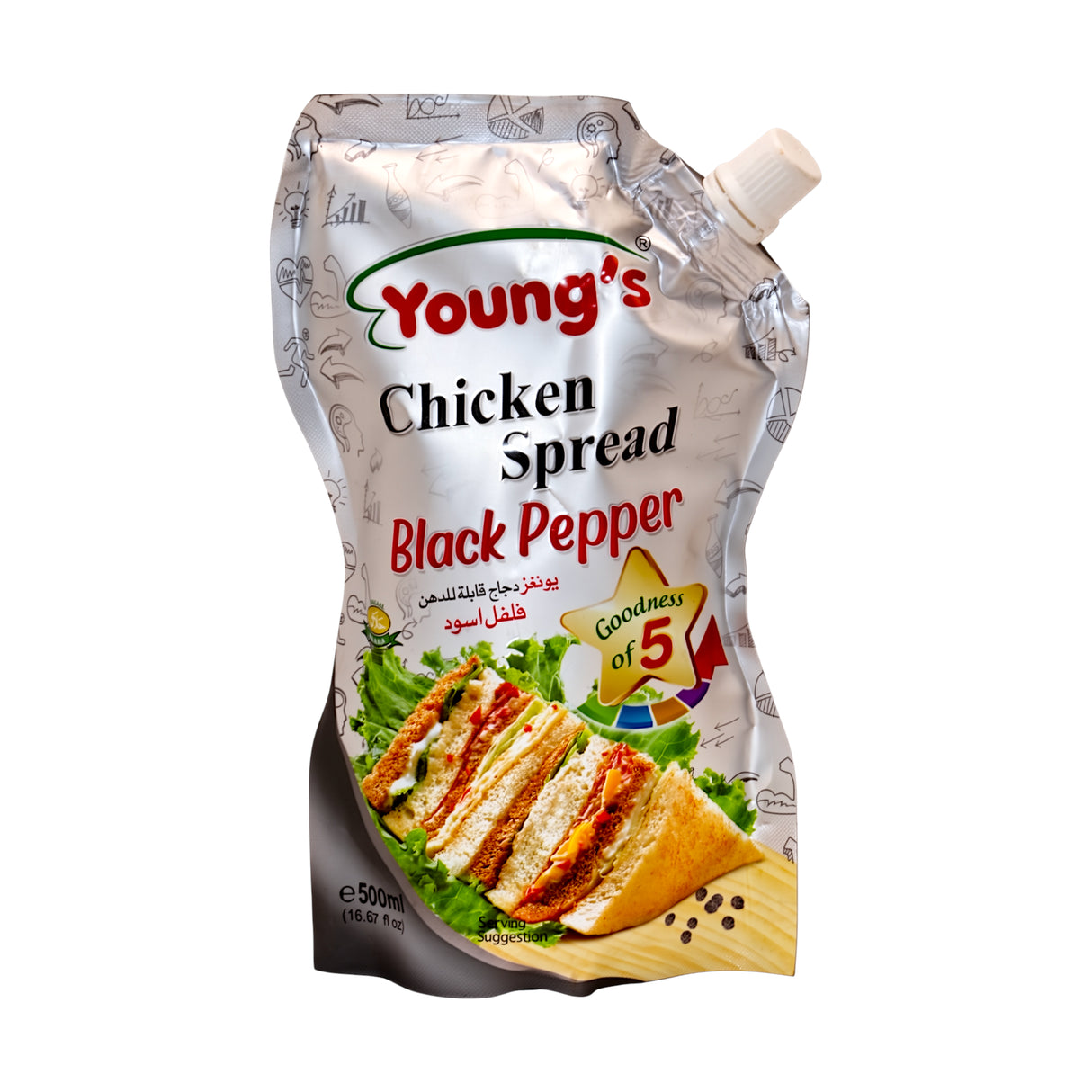 youngs chicken spread black pepper 500ml