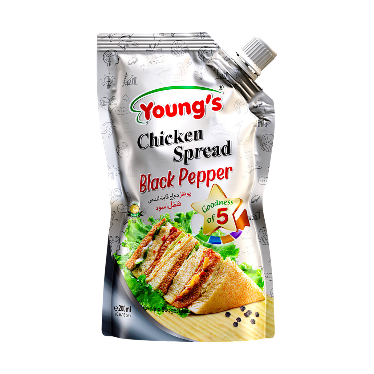 youngs chicken spread black pepper 200ml