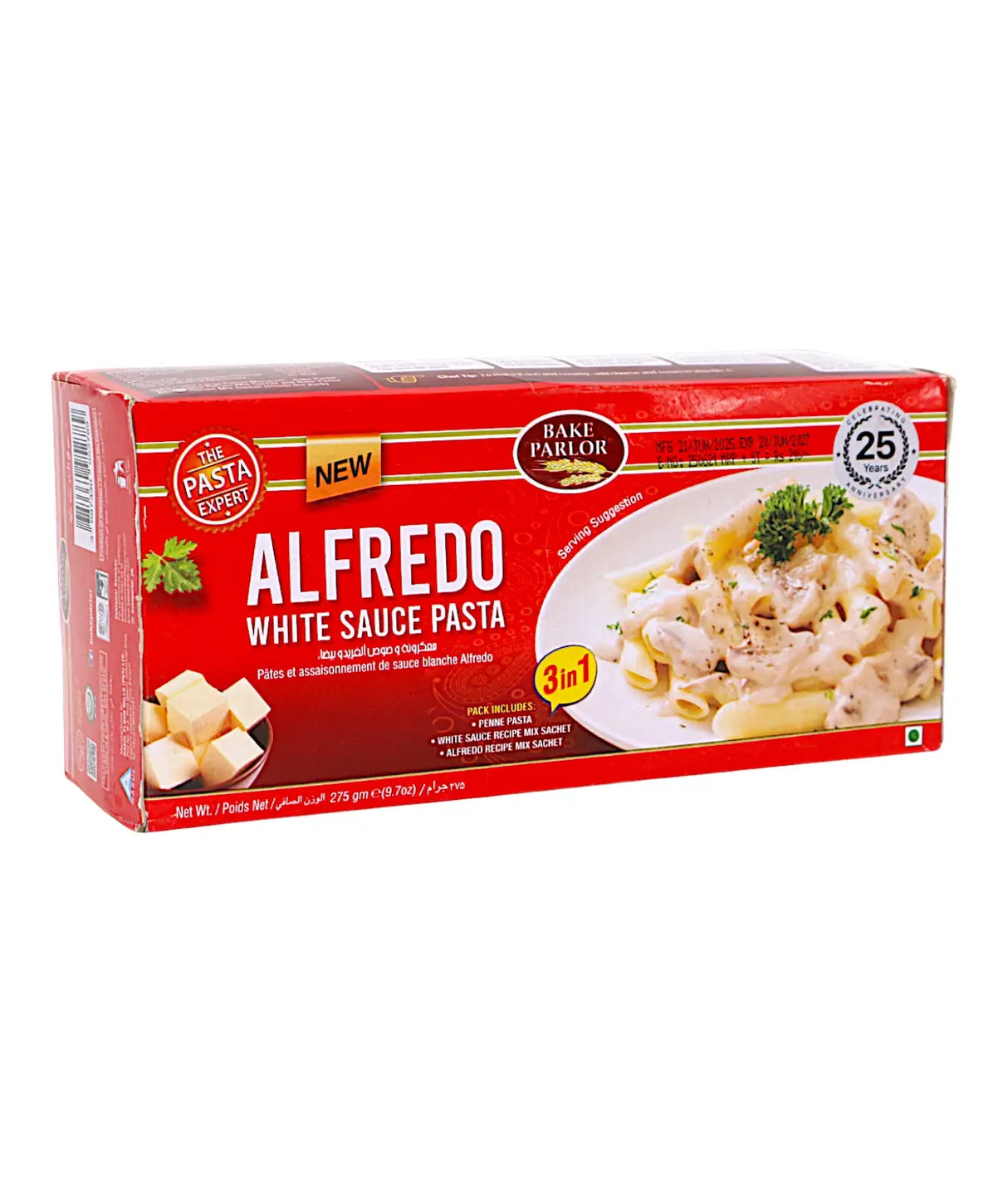 bake parlor alfredo pasta 275g
