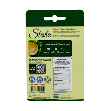 sucral stevia sweetener 100 tablets