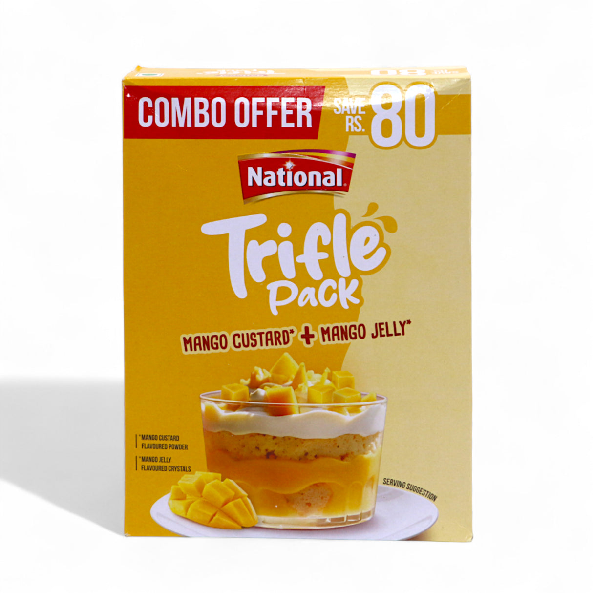 national trifle pack mango custard+mango jelly 355g