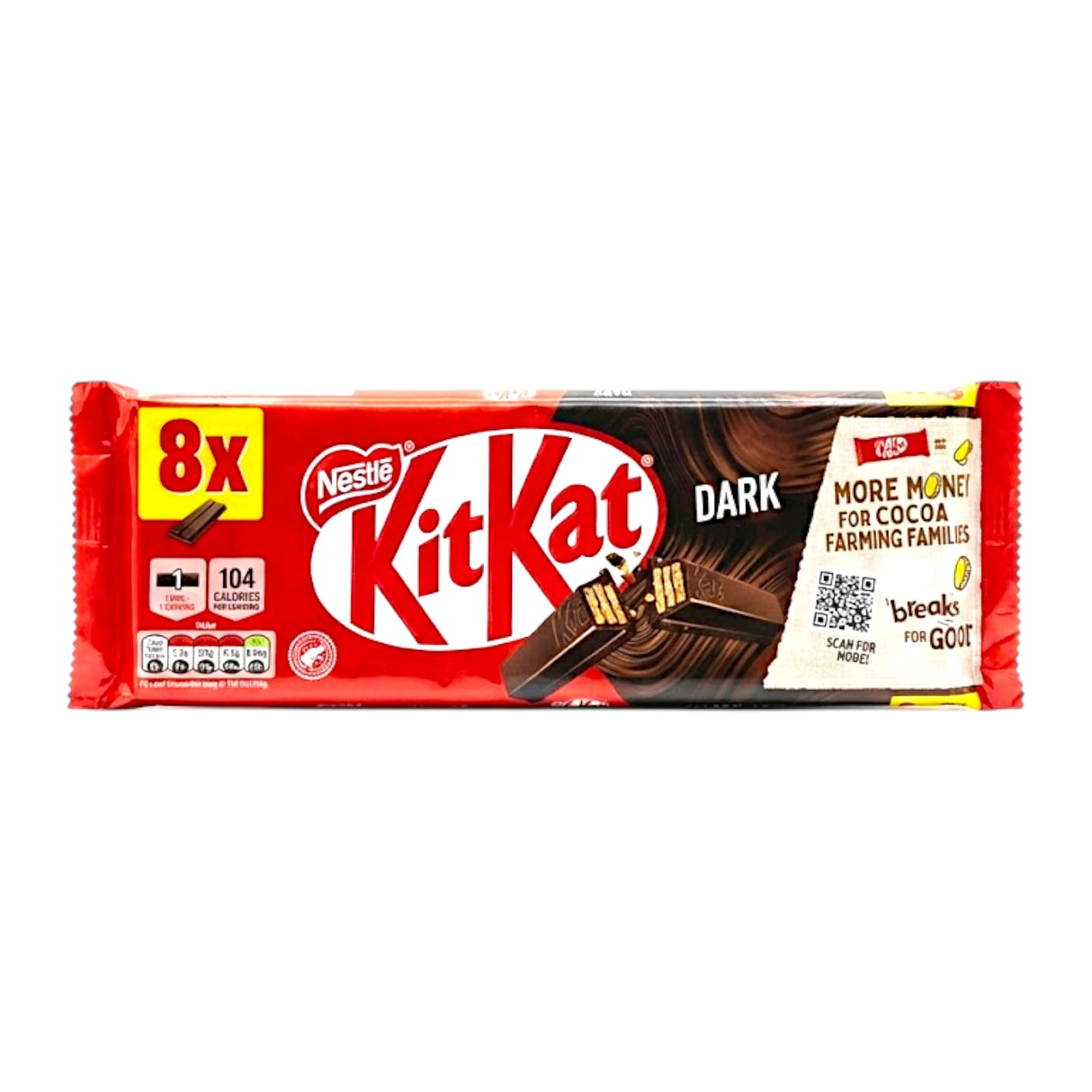 KIT KAT CHOCOLATE DARK 2FINGER 8BAR 165.6g