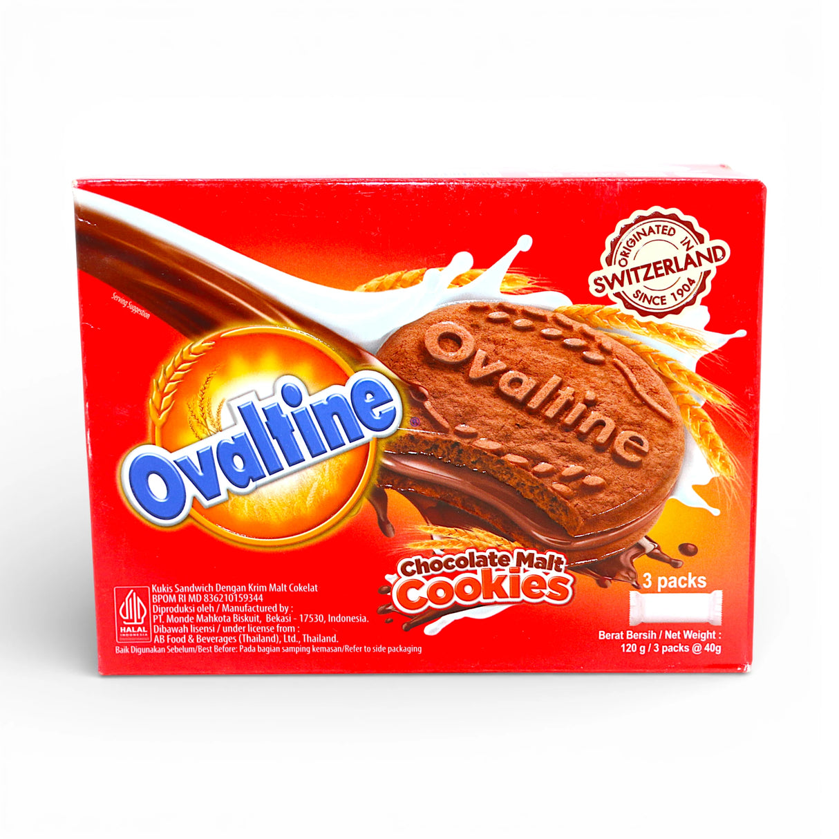 ovaltine cookies chocolate malt 3 packs 120g