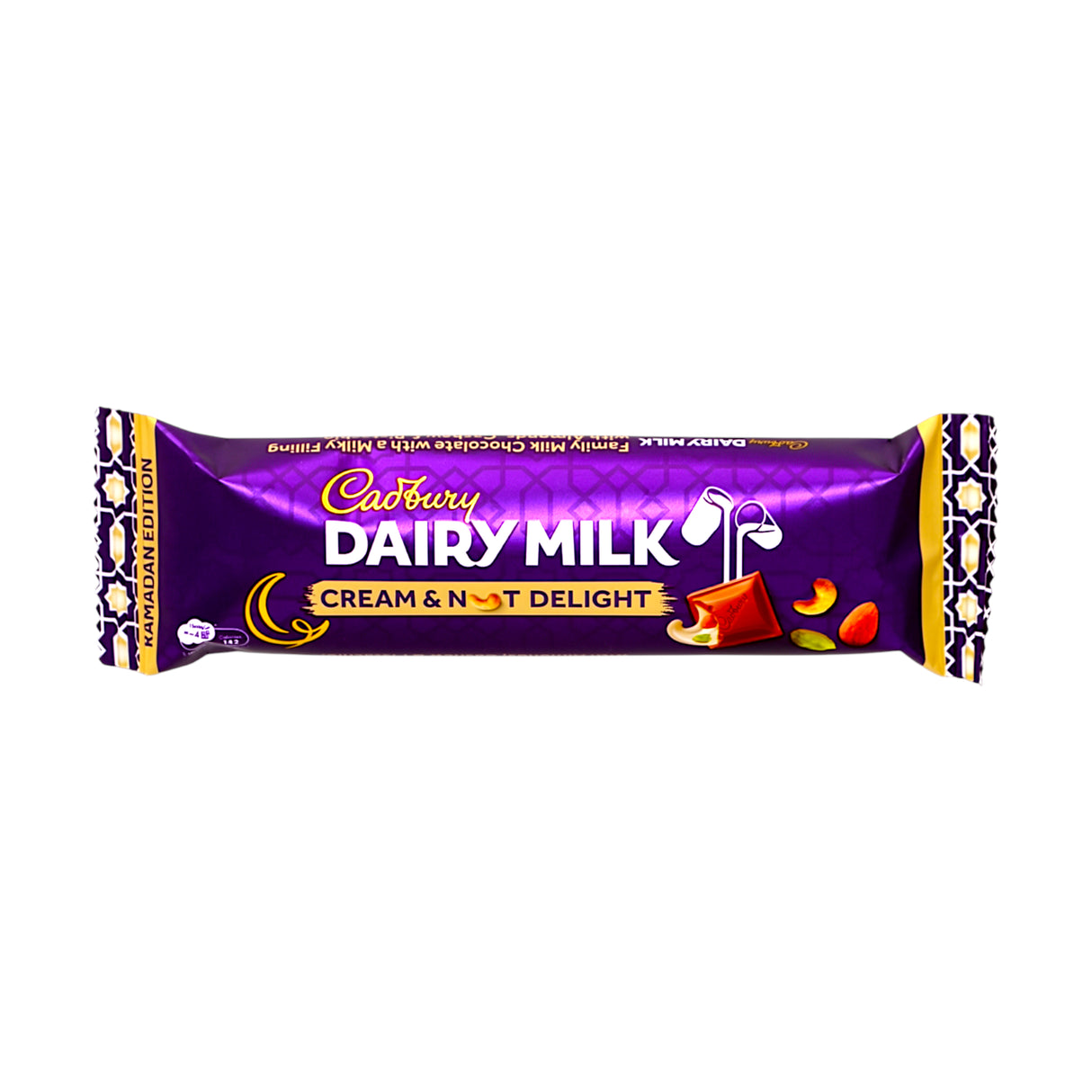 cadbury chocolate dairy milk cream & nut delight ramadan edition 38g 250rs