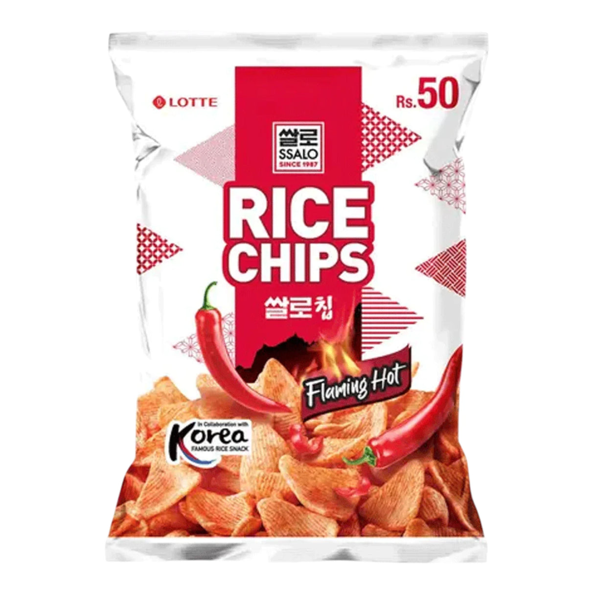 lotte chips rice flaming hot rs50