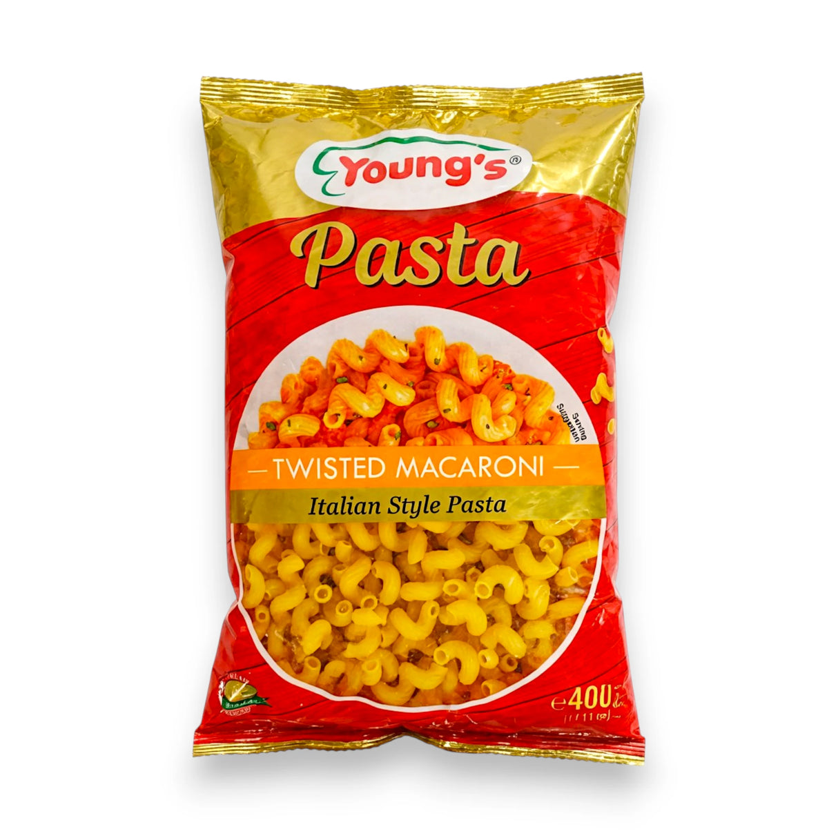 youngs macaroni twisted elbow 400g pouch
