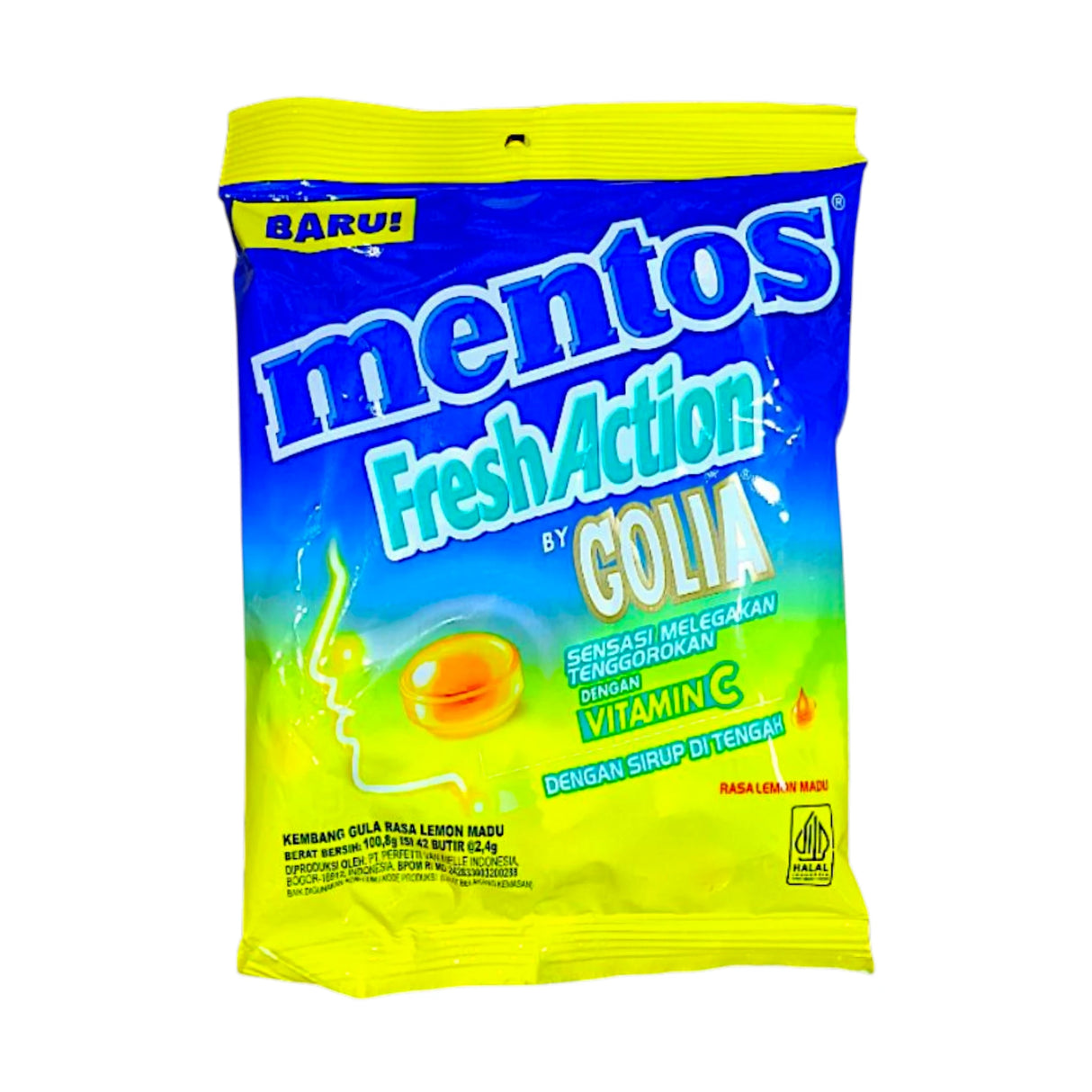 mentos candy fresh action golia lemon 100.8g indonesia