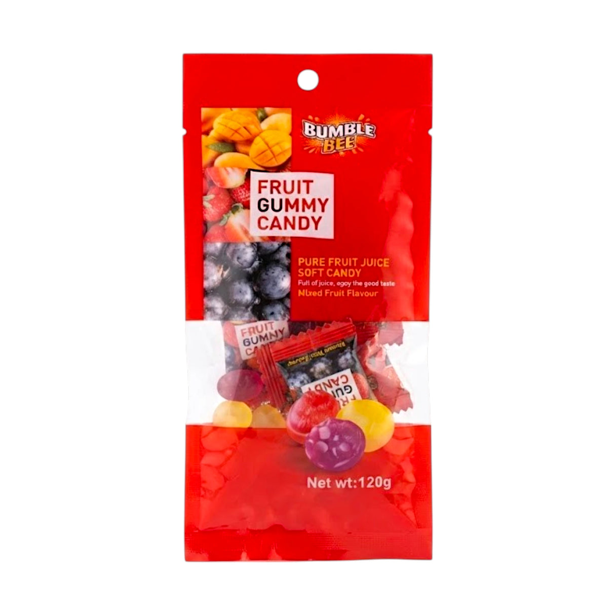 bumble bee fruit gummy candy mixed fruit 120g vietnam