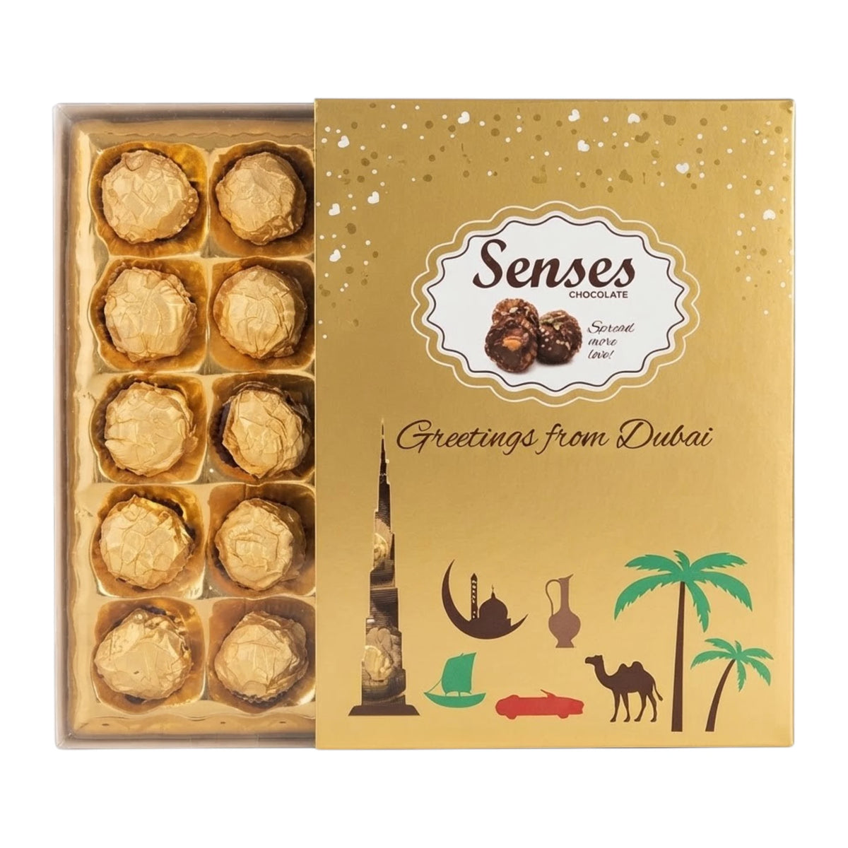 senses chocolate square gold t30 375g uae