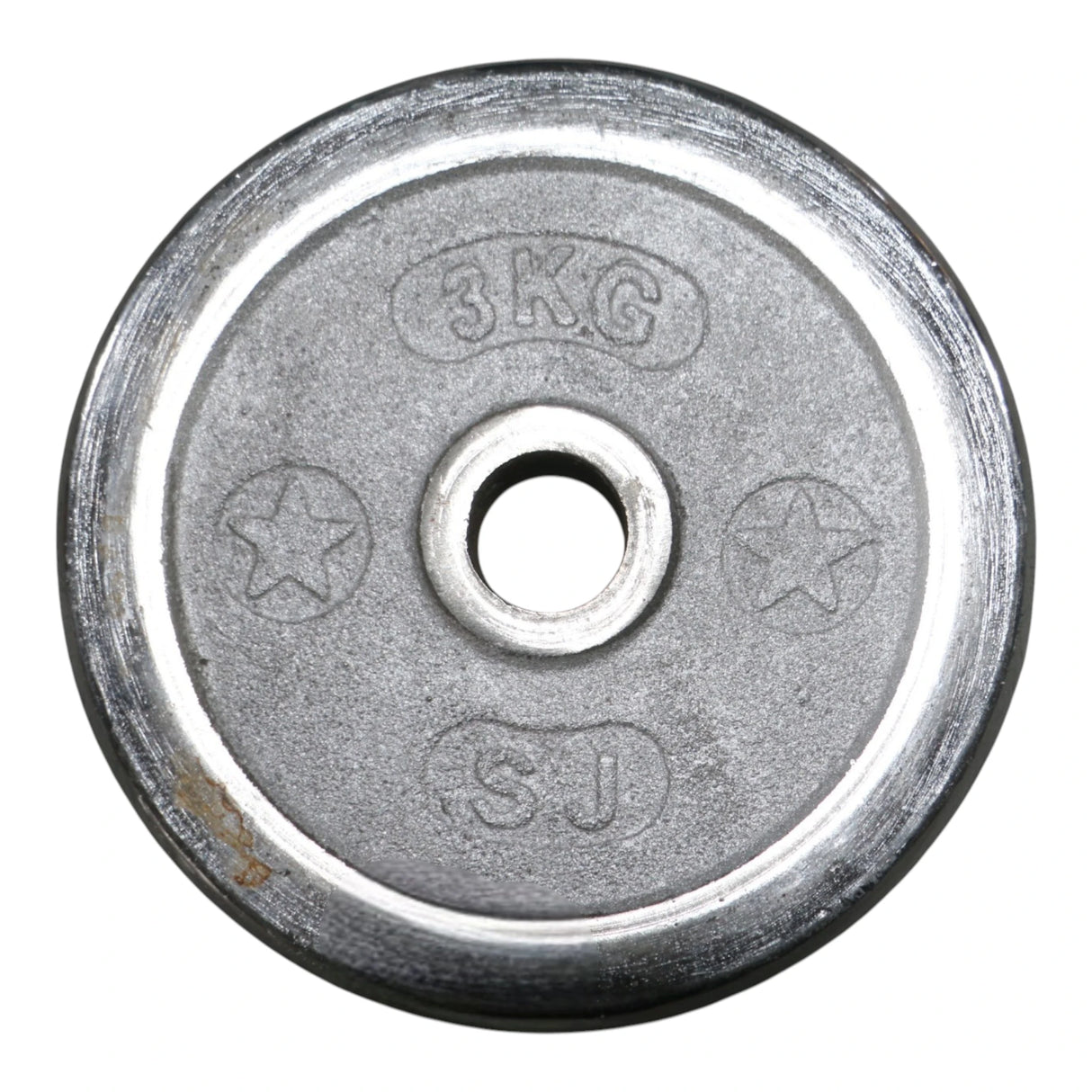 3KG Steel Chrome Weight Plate - SJ Standard Barbell & Dumbbell Plate for Home Gym