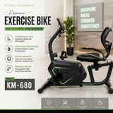 Exercise Bike KM-680 | Back Support Seat | Digital Monitor | 120KG Capacity