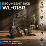 Wizal Recumbent Bike WL-018R | Bluetooth | Touch LCD | Pulse Monitor | 150KG | Home Gym