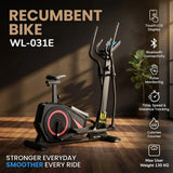 Elliptical Recumbent Bike | Bluetooth Touch LCD | Pulse & Calorie Tracker | 130KG