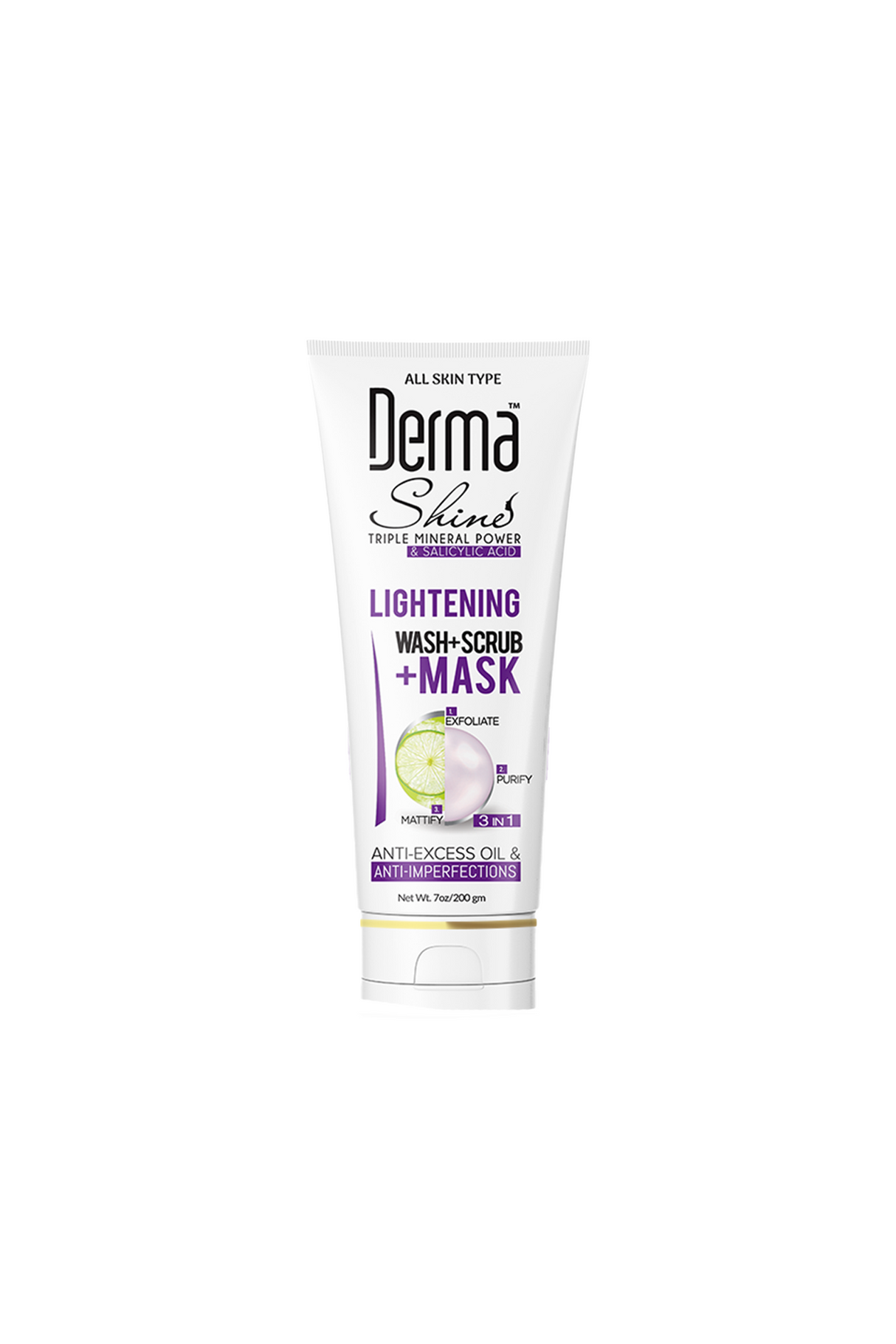 derma shine wash scrub mask 200ml