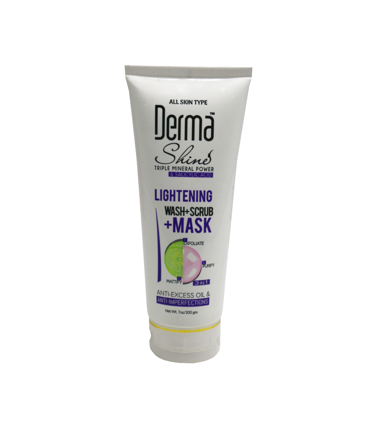 derma shine wash scrub mask 200ml