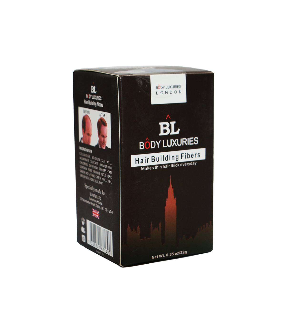 body luxuries hair building fibers dark brown 22g