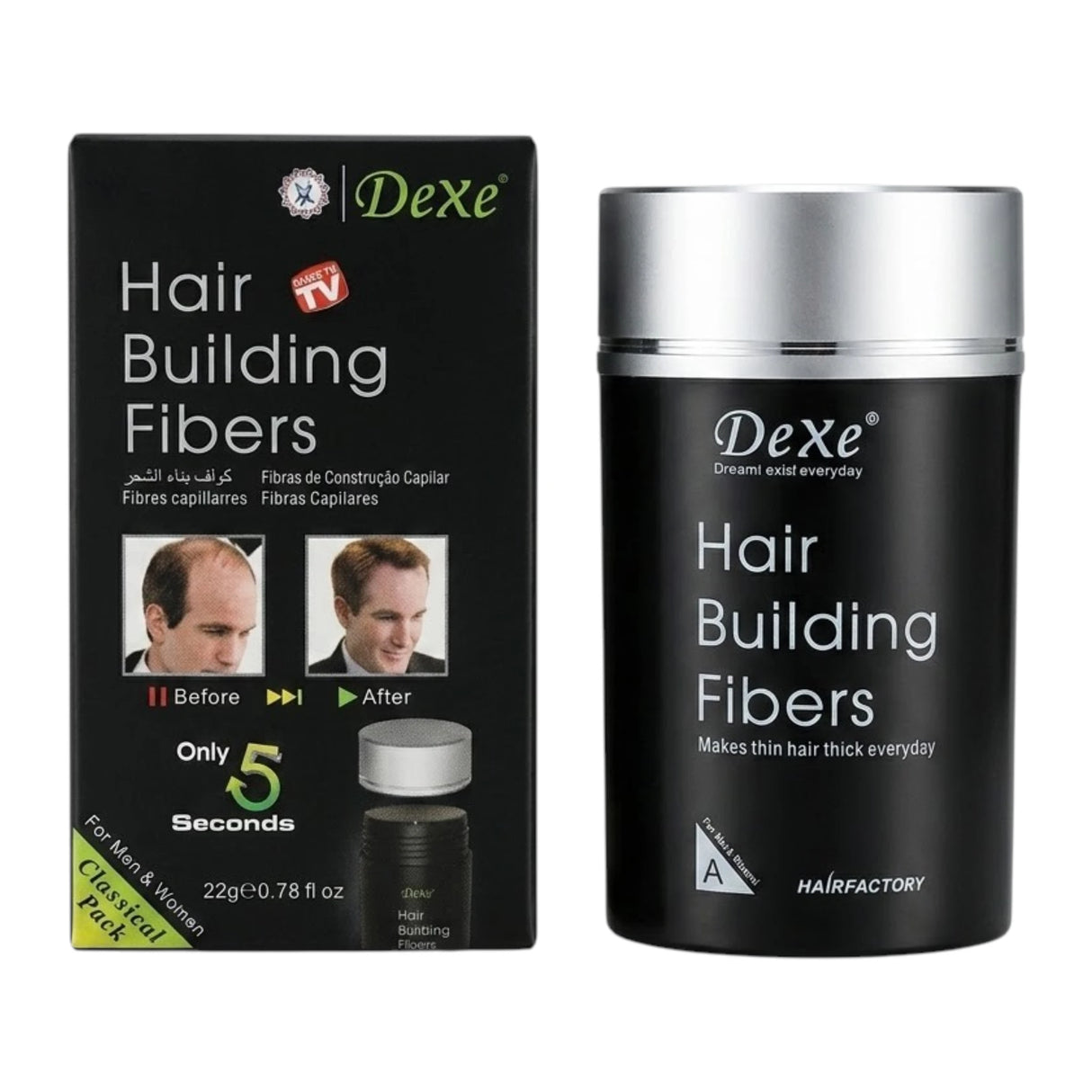 dexe hair building fiber black 22g