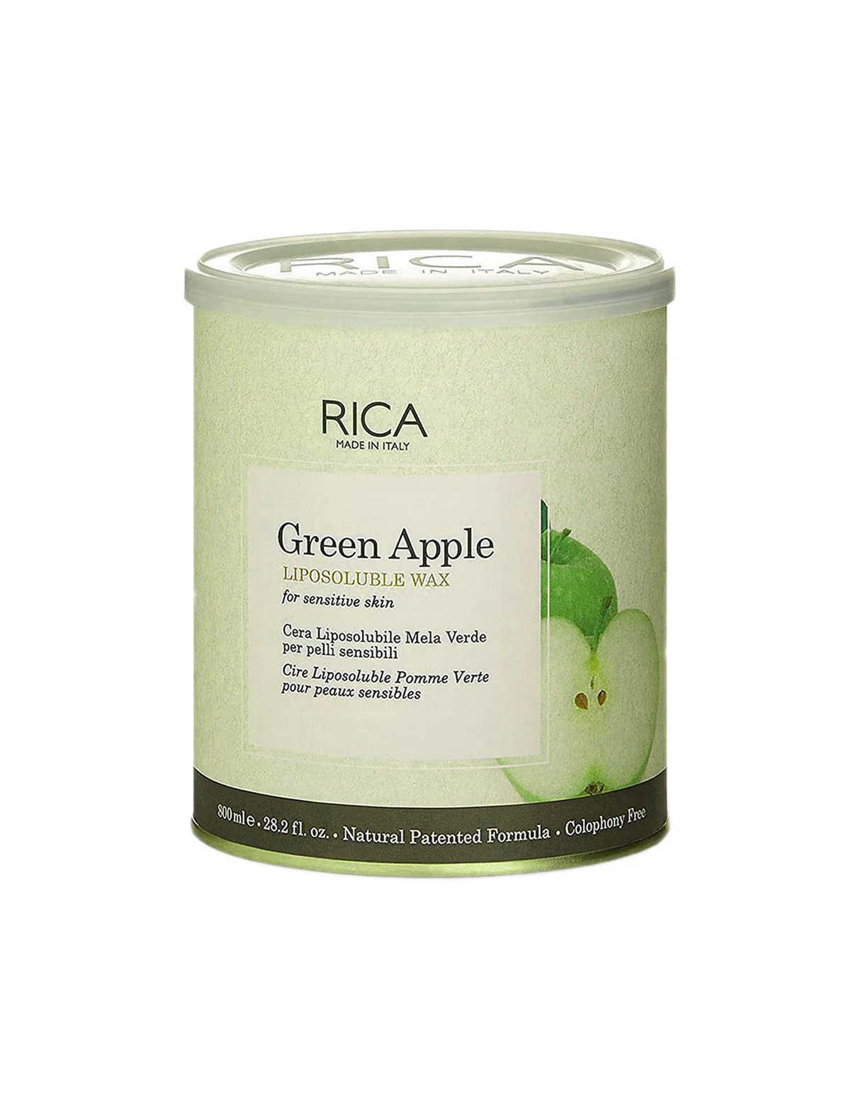 rica wax tin green apple liposoluble 800ml