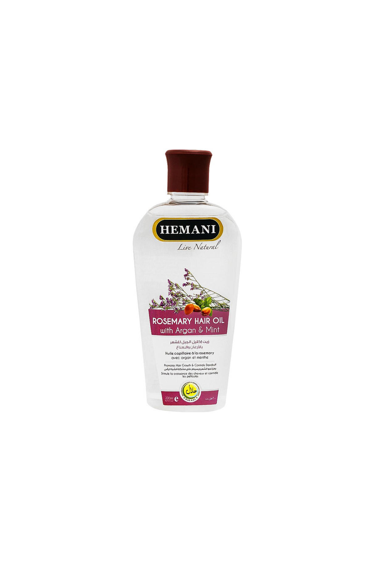 hemani rosemary with argan & mint hair oil 200ml