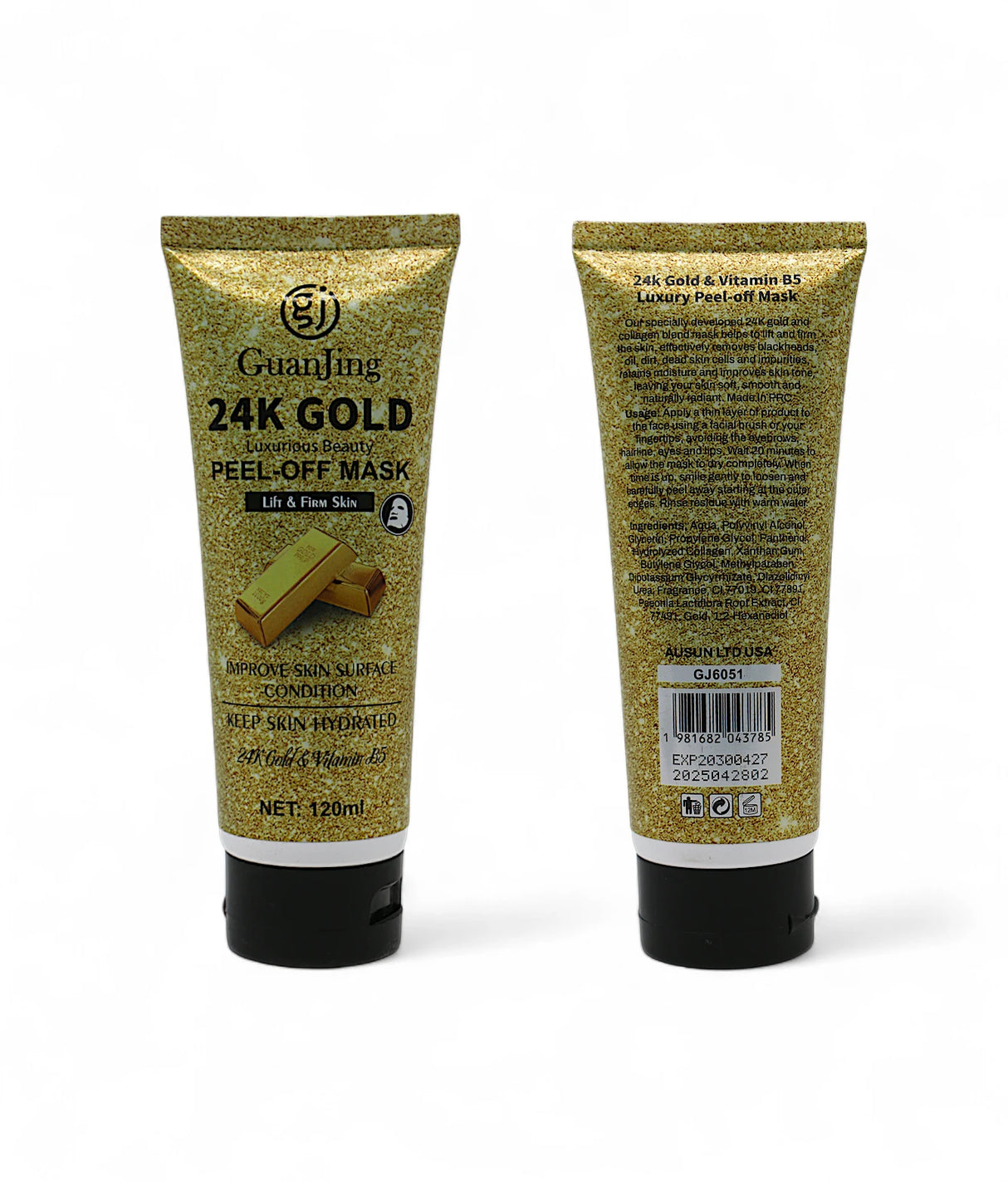 guanjing peel off mask glitter 24k gold 120ml china gj6051