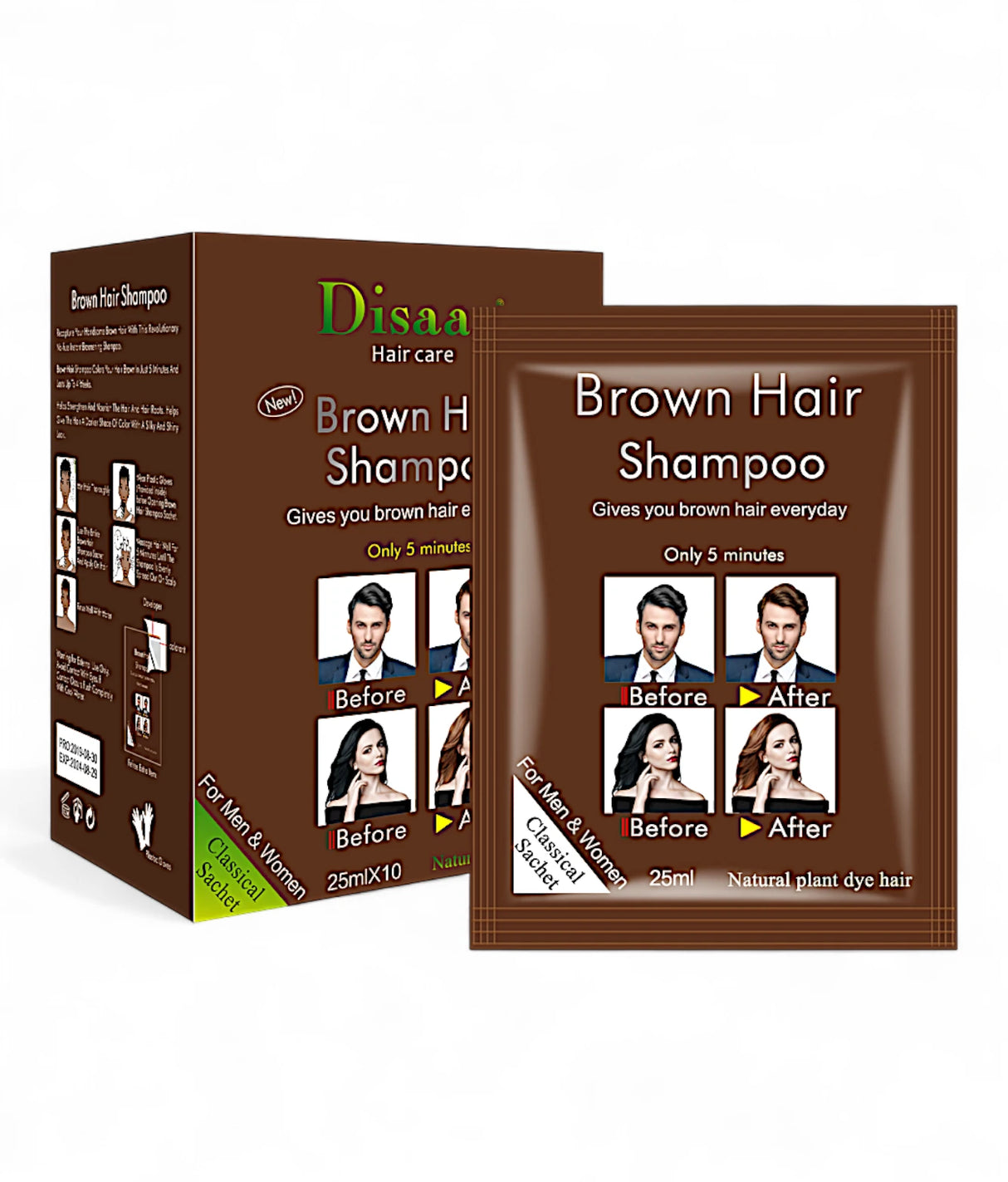 disaar hair color shampoo brown 25ml china ds5921