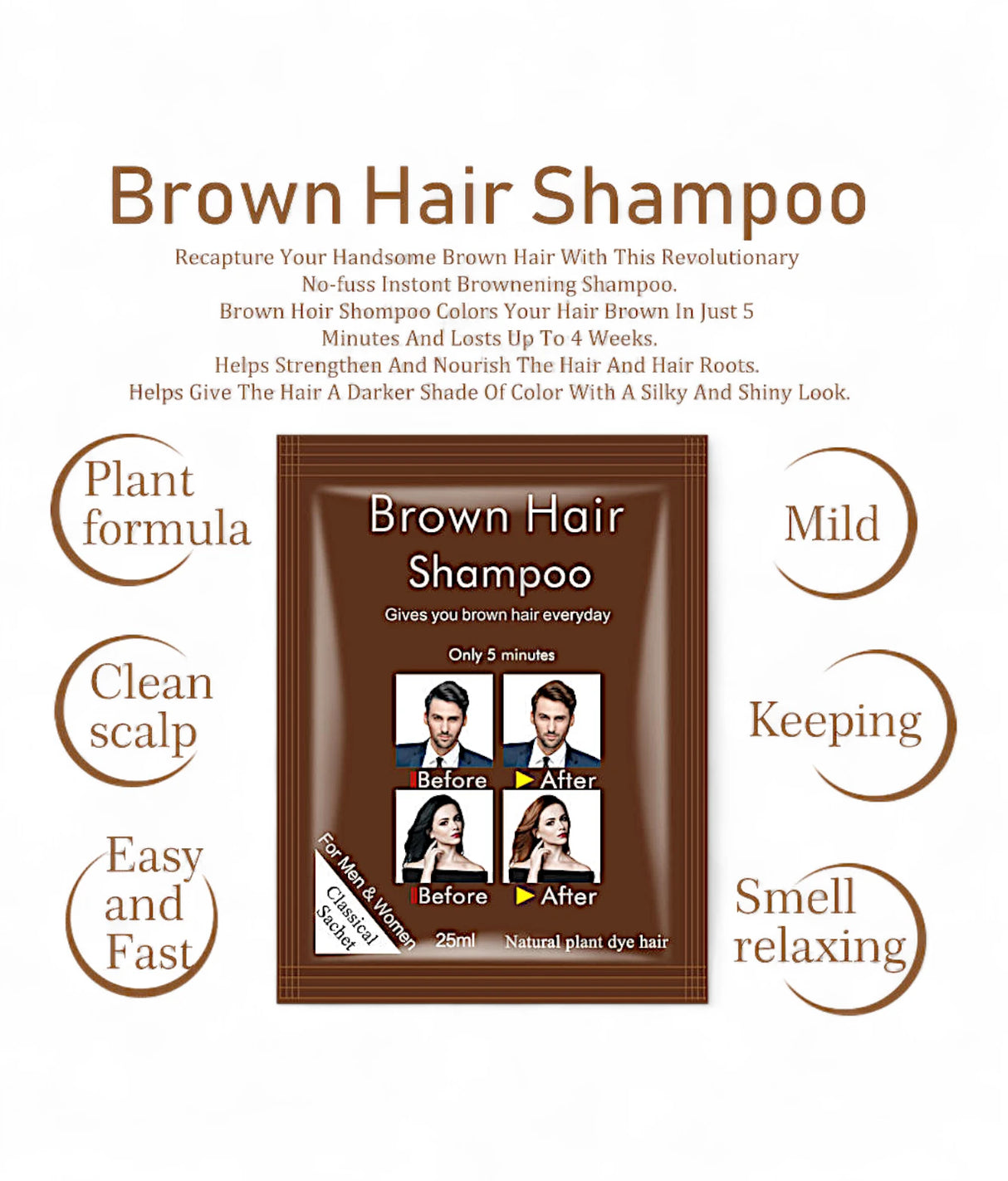 disaar hair color shampoo brown 25ml china ds5921