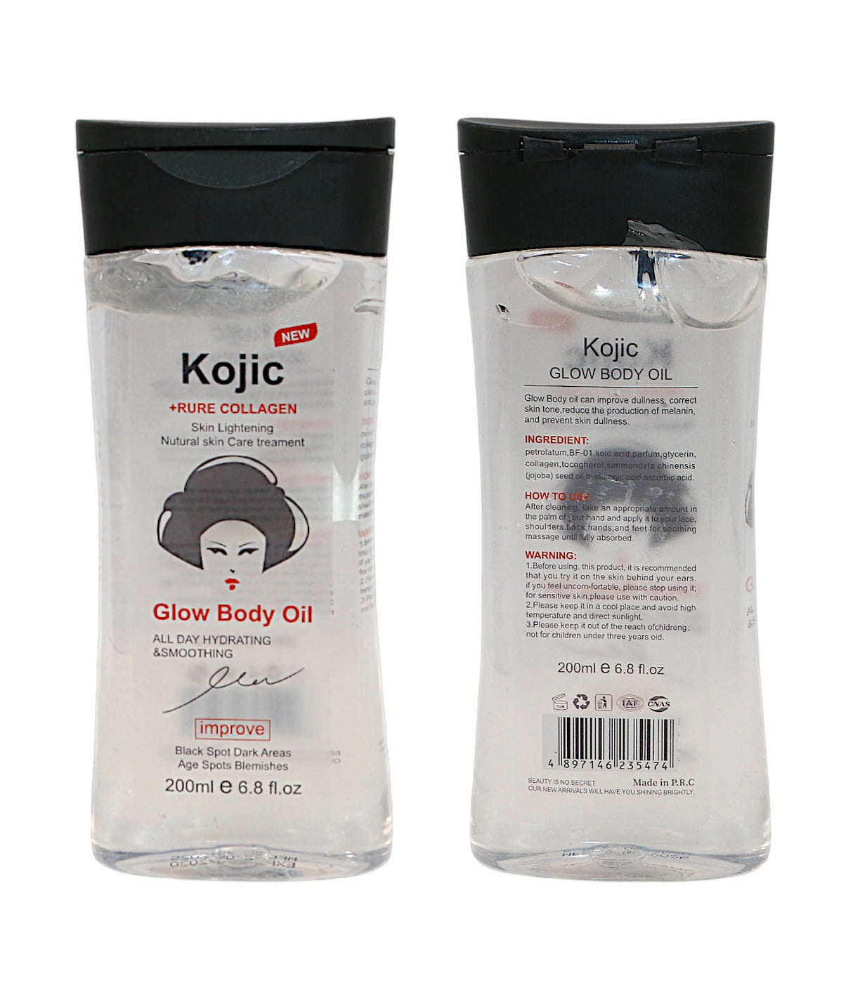kojic body oil skin lightening glow 200ml