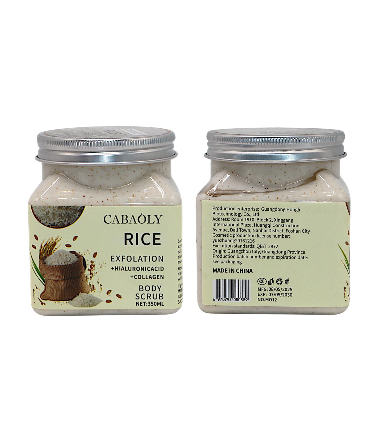 cabaoly body scrub rice 350ml china m012