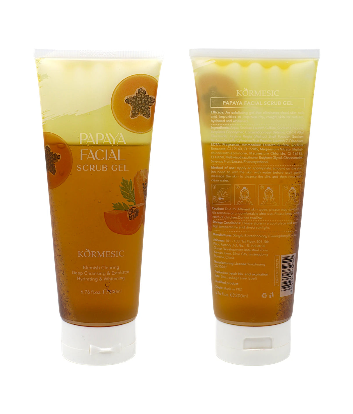 kormesic facial scrub gel papaya 200ml china