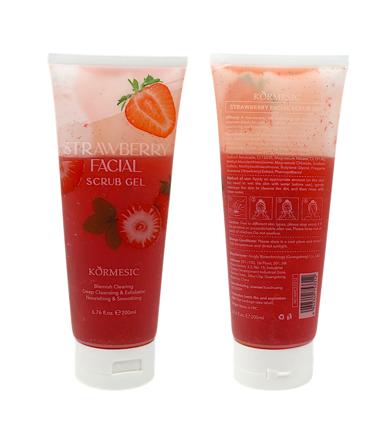 kormesic facial scrub gel strawberry 200ml china
