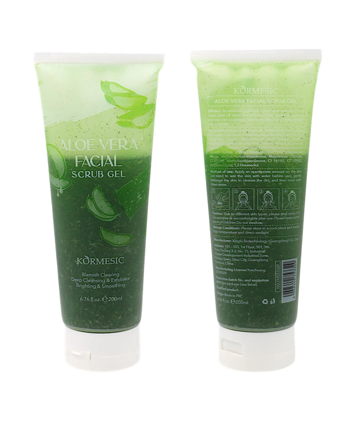 kormesic facial scrub gel aloe vera 200ml china