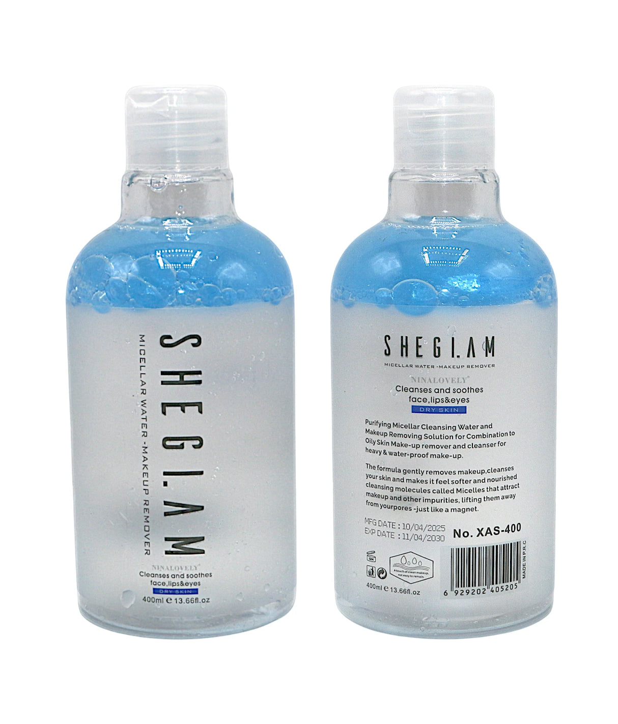 sheglam micellar water dry skin 400ml china xas-400