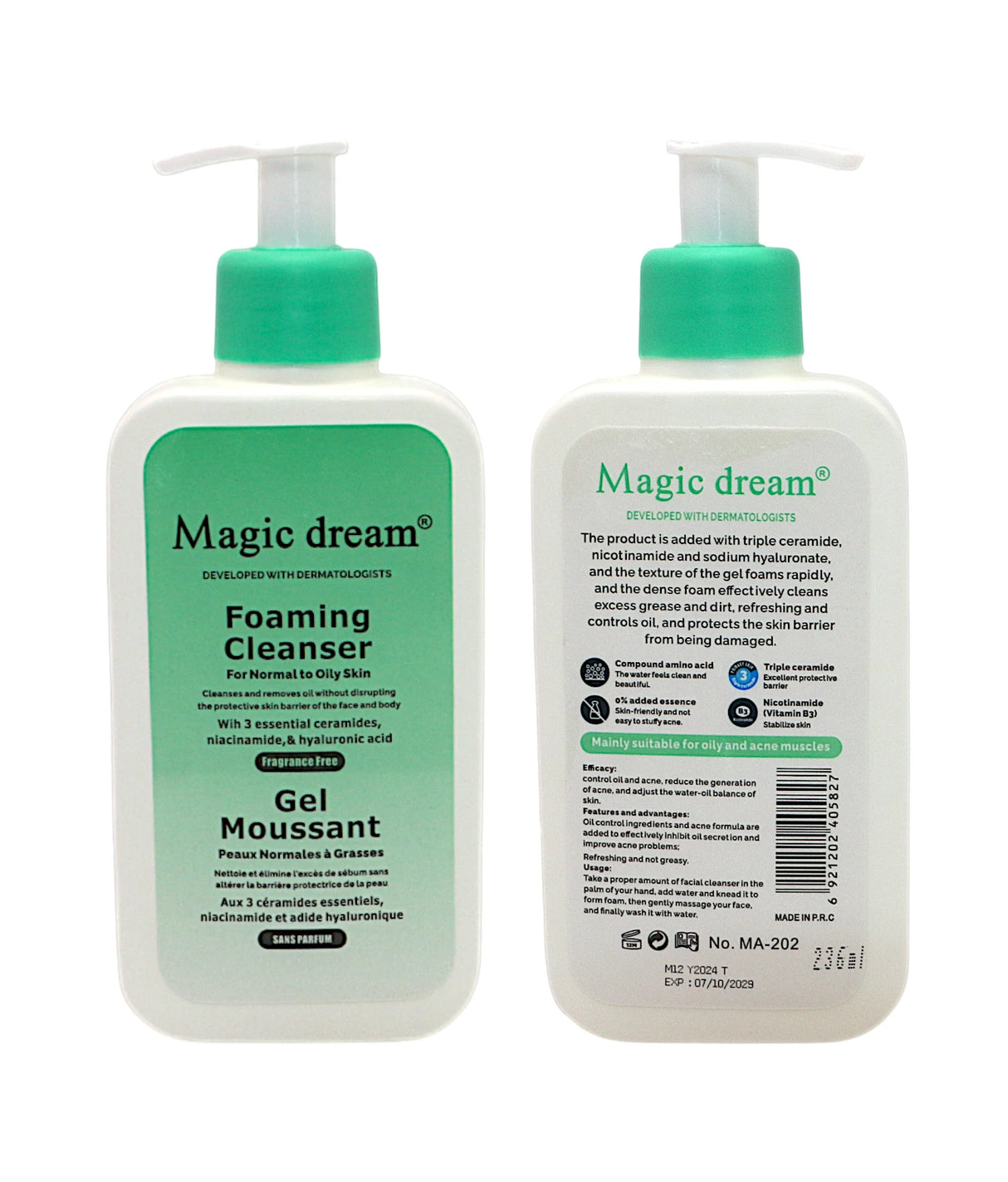 magic dream cleanser foaming 236ml china ma-202