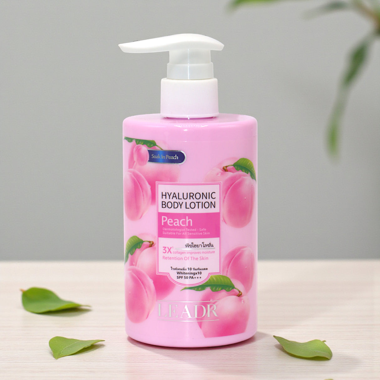 leadr body lotion peach 300ml thailand 2517